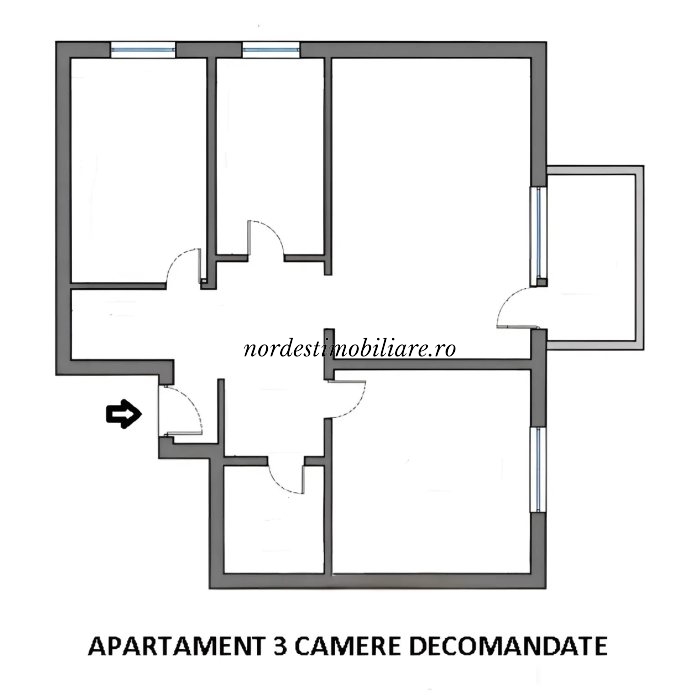 Apartament 3 camere decomandat de vânzare – Păcurari, la bulevard